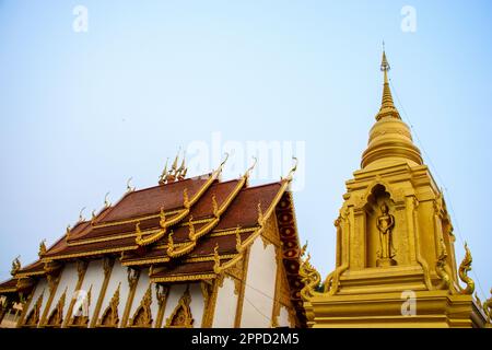 Phra Sangkachai, mit dem fetten Mönch im Wat Mung Muang Tempel in Chiang Rai Stockfoto