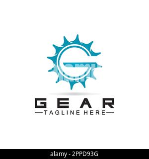 Design-Vorlage für das Logo von Gear Engineer mit Buchstabe G. Stock Vektor