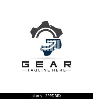 Design-Vorlage für das Logo von Gear Engineer mit Buchstabe G. Stock Vektor