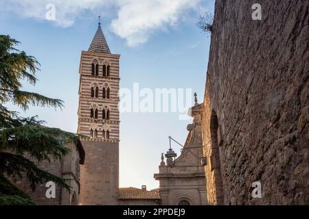 Italien, Latium, Viterbo, Glockenturm des Palazzo dei Papi Stockfoto