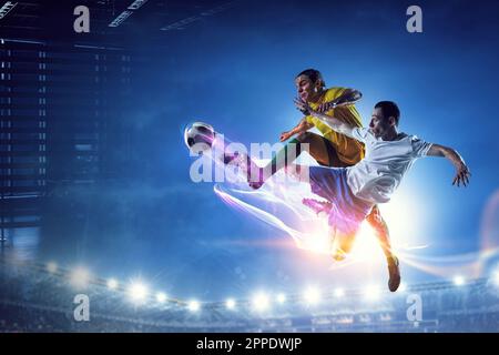 Online-Sport-Show . Gemischte Medien Stockfoto