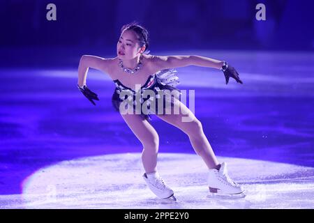 Kinoshita Academy Kyoto Ice Arena, Kyoto, Japan. 22. April 2023. Mao Shimada, 22. APRIL 2023 - Figure Skating : BLOOM on ICE 2023 in Kinoshita Academy Kyoto Ice Arena, Kyoto, Japan. Kredit: Naoki Nishimura/AFLO SPORT/Alamy Live News Stockfoto