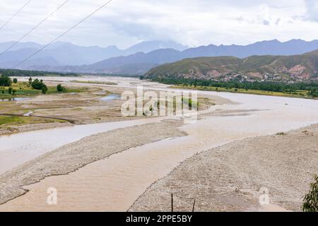 Aus dem Blickwinkel eines Flutes in der swat-Einheit des Flusses in Pakistan Stockfoto