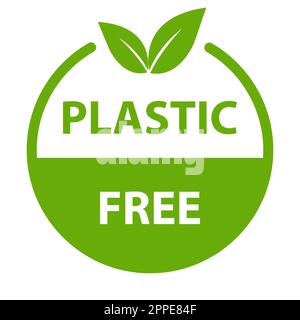 Plastic Free Icon Vector BPA Free Warranty Packaging Schild für Grafikdesign, Logo, Website, soziale Medien, mobile App, Darstellung der Benutzeroberfläche Stock Vektor