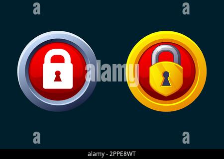 Symbole für geschlossene Vorhängeschlösser. Block und Sicherheit. Einfache Symbole Stock Vektor