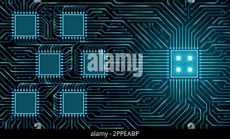 Leiterplattenhintergrund. Elektronische Computer-Hardware-Technologie. Stockfoto