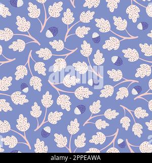 Herbstliche Eichenblätter und Eicheln Muster Hintergrundvektor. Vector nahtlose Wiederholung der Konstruktionsressource. Stock Vektor