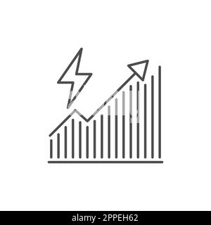 Lineares Vektorsymbol für Energieverbrauch. Verschwenderischer Energieverbrauch. Ohne Grund mit Strom zu arbeiten. Verringerung der Ressourcen. Gliederung illustriert Stock Vektor