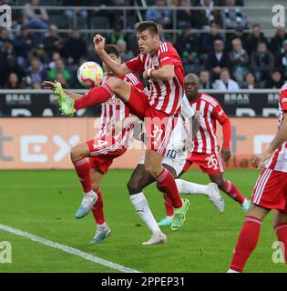 Mönchengladbach, Deutschland. 23. April 2023. firo : 04/23/2023, Fußball, 1. Liga, 1. Bundesliga, Staffel 2022/2023, Gladbach, Borussia Mönchengladbach - Union Berlin 0: 1 Robin KNOCHE, Union Credit: dpa/Alamy Live News Stockfoto