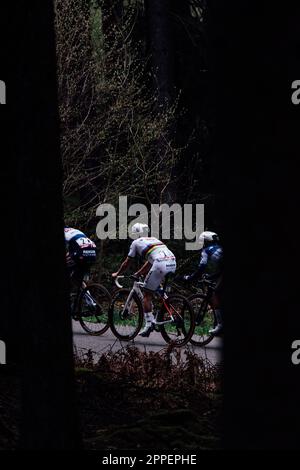 Lüttich, Belgien. 23. April 2023. Bild von Zac Williams/SWpix.com- 23/04/2023 - Radfahren - 2023 Lüttich Bastogne Lüttich - Remco Evenepoel, Soudal Quickstep. Kredit: SWpix/Alamy Live News Stockfoto