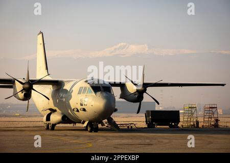 Die Alenia C-27J Spartan ist ein militärisches Transportflugzeug. Stockfoto