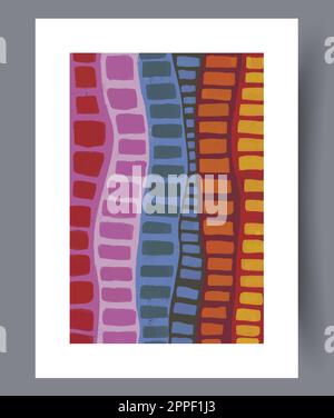 Abstrakter Wandmotiv mit minimalistischer Geometrie Stock Vektor