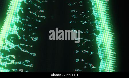 Glühende Flüssigkeit Digitale Spritzer Glitzergrün Stockfoto