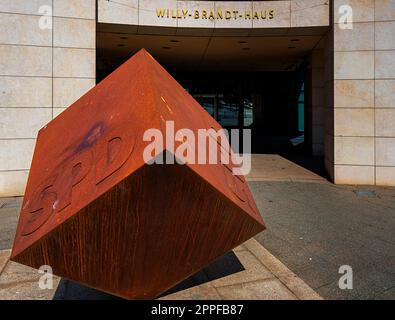 Detailfoto, Willy Brandt House, Wilhelmstraße, Kreuzberg, Berlin, Deutschland Stockfoto