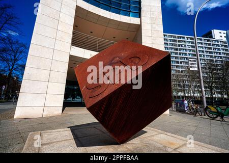 Detailfoto, Willy Brandt House, Wilhelmstraße, Kreuzberg, Berlin, Deutschland Stockfoto