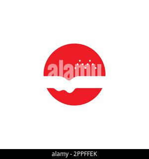 Burger-Vektor-Logo. Burger Cafe Logo. Stock Vektor