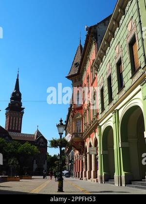 Subotica, Serbien, September 12. Subotica-Architektur, Fassaden historischer Gebäude und Wahrzeichen. Subotica szabadka im ungarischen Jugendstil, Vojvodina, das ehemalige Territorium von Österreich-Ungarn Stockfoto