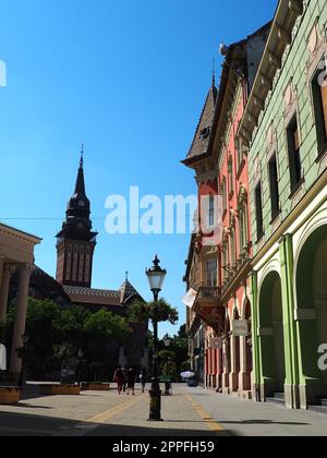 Subotica, Serbien, September 12. Subotica-Architektur, Fassaden historischer Gebäude und Wahrzeichen. Subotica szabadka im ungarischen Jugendstil, Vojvodina, das ehemalige Territorium von Österreich-Ungarn Stockfoto