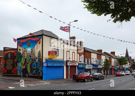 Graffiti in der Shankill Road in Belfast Stockfoto