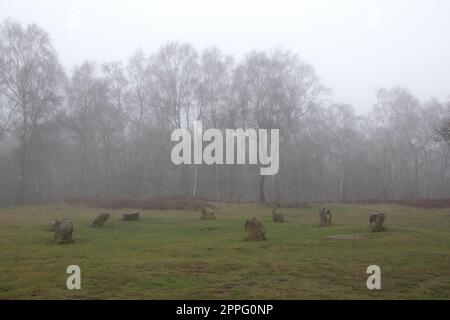 Neun Damen Steinkreis Stockfoto