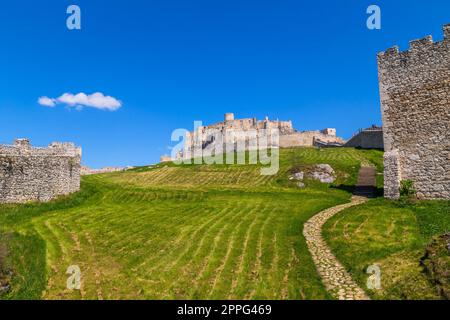 Burgruinen von Spissky Hrad Stockfoto