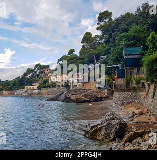 Ligurisches Meer in Tellaro, Cinque Terre, Ligurien, Italien Stockfoto