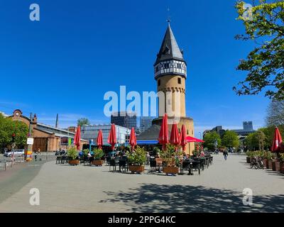 Ehemaliger Wachturm Bockenheimer Warte in Frankfurt am Main Stockfoto