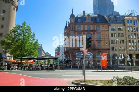 Ehemaliger Wachturm Bockenheimer Warte in Frankfurt am Main Stockfoto