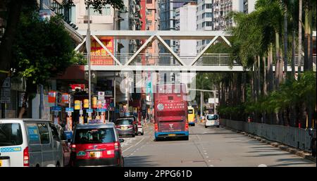 WAN Chai, Hongkong 06. September 2020: Straße in Hongkong Stockfoto