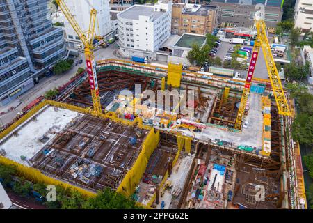 Yuen Long, Hongkong 18. Oktober 2020: Draufsicht auf die Baustelle in Hongkong Stockfoto