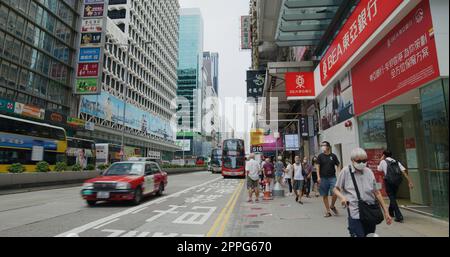Mong Kok, Hongkong 20. August 2021: Hong Kong City Street Stockfoto