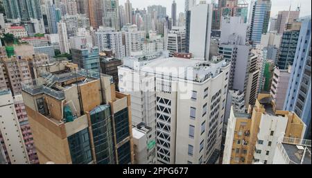 Sheung Wan, Hongkong 23. Juli 2021: Geschäftsviertel Hongkong Stockfoto