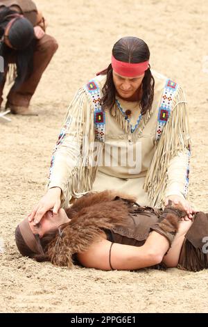 Aktuelle Szenen mit Alexander Klaws,'der Ã–lprinz' Karl-May-Festspiele,am Kalkberg,Bad Segeberg,06.08.2022 Stockfoto