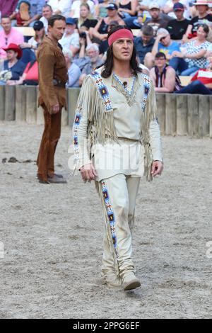 Aktuelle Szenen mit Alexander Klaws,'der Ã–lprinz' Karl-May-Festspiele,am Kalkberg,Bad Segeberg,06.08.2022 Stockfoto