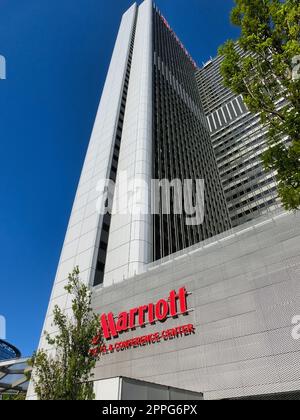 Das Marriott Hotel ist berühmt in Frankfurt am Main Stockfoto