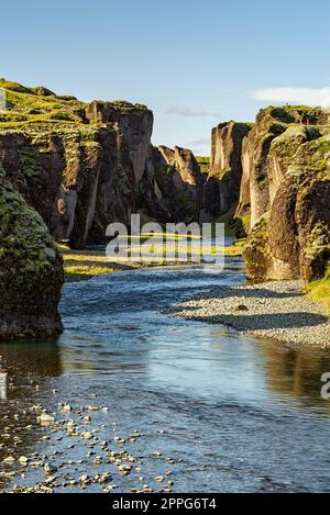 Fjadrargljufur Canyon im Süden Islands Stockfoto