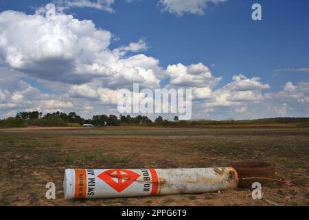 Schwimmgebiet in Dry Lake - am späten Nachmittag Lake Tyler in East Texas Stockfoto