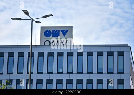 Raffinerie der OMV in Schwechat, NiederÃ¶sterreich - OMV-Raffinerie in Schwechat, Niederösterreich Stockfoto