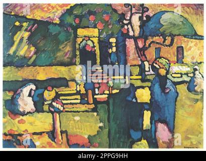 Araber (Friedhof), 1909. Gemälde von Wassily Kandinsky. Stockfoto