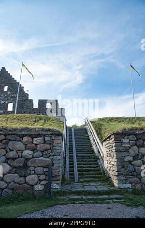 Schloss Visingsborg in Schweden auf der Insel VisingsÃ¶ im See VÃ¤tterm. Stockfoto