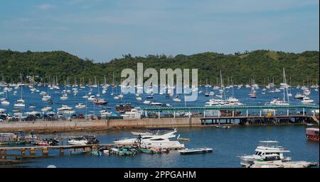 Sai Kung, Hongkong, 16. Juli 2020: Seeküste im Yachtclub Stockfoto