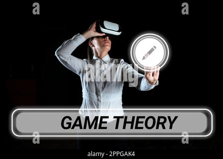 Schreiben Anzeige Text Spiel Theorie. Business Idea Zweig der Mathematik mit der Analyse von Strategien befasst Stockfoto