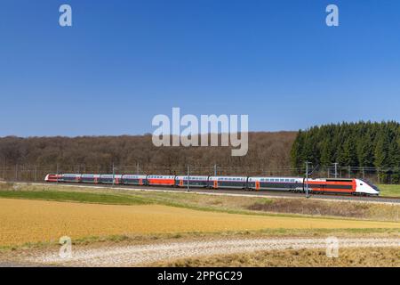 Schnellster TGV-Zug in Nordfrankreich Stockfoto