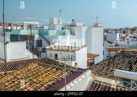 Architektur in der Altstadt von Estepona, Südspanien Stockfoto