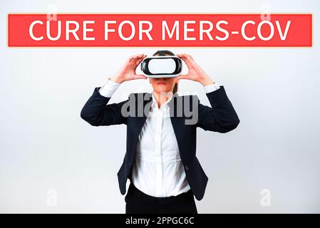 Text mit Inspiration Cure for Mers Cov. Business Showcase Individuen erhalten medizinische Hilfe, um Krankheiten zu lindern Stockfoto