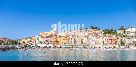 Menton an der französischen Riviera, genannt Coast Azur, liegt im Süden Frankreichs Stockfoto