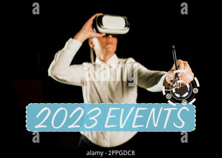 Konzeptionelle Bildunterschrift 2023 Veranstaltungen. Geschäftsidee Neujahrsfeiern planen Kalender wichtige Veranstaltungsplanung Stockfoto