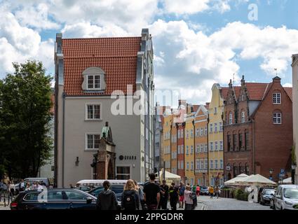 Fassaden historischer Mietshäuser in der Danziger Altstadt Stockfoto