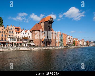Danzig, Altstadt - historische Gebäude am Ufer des Flusses Motlawa Stockfoto