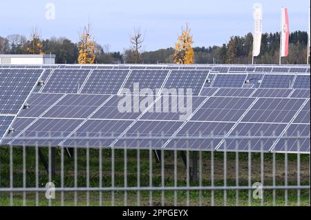 Photovoltaik-Kraftwerk in Oberösterreich Stockfoto